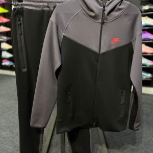 NIKE TECH FLEECE DARK GRAY X BLACK SUIT