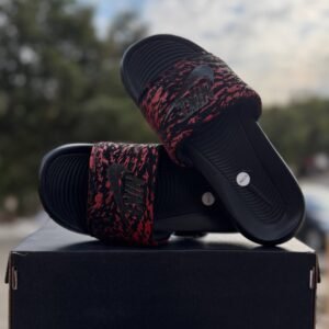 NIKE TECH BLACK x RED SLIPPER